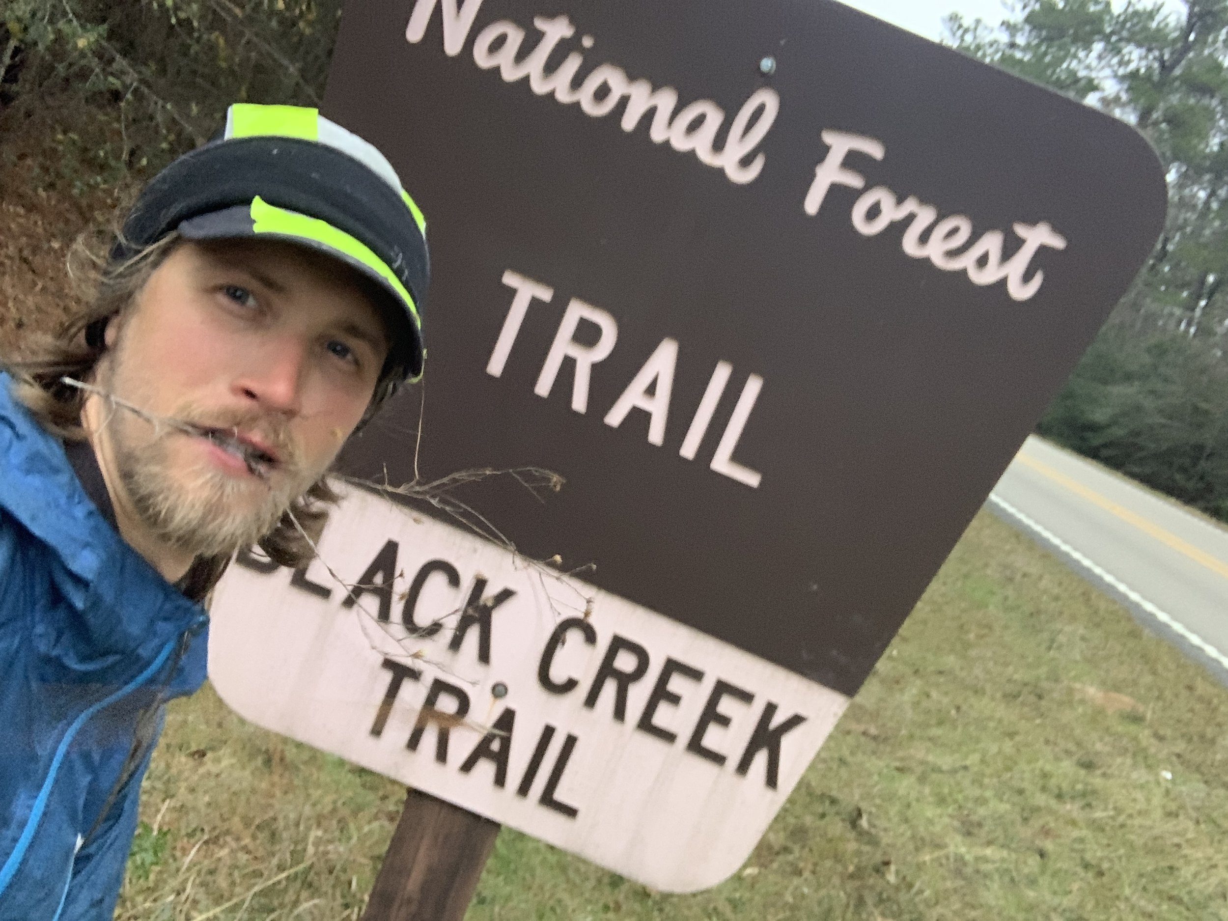 Black Creek Trail sign selfie, December 17 2019
